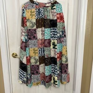 Multi colored quilt pattern skirt